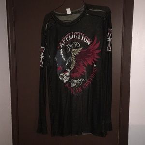 Affliction long sleeve graphic shirt